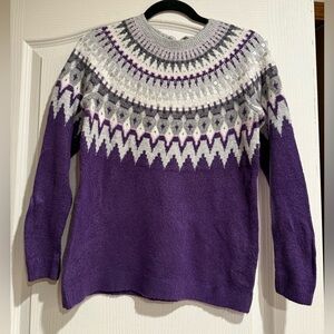 Talbots Sweater Women Small Petite Purple  Pullover Knit